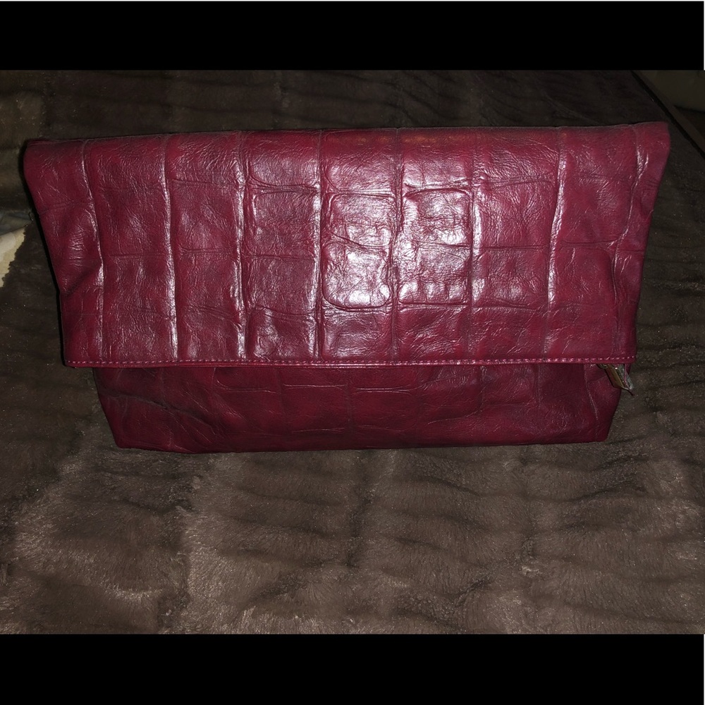 Crocodile pattern large clutch
